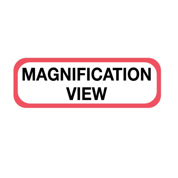 Position Labels - Magnification View 1/2" x 1-1/2" White w/Red & Black